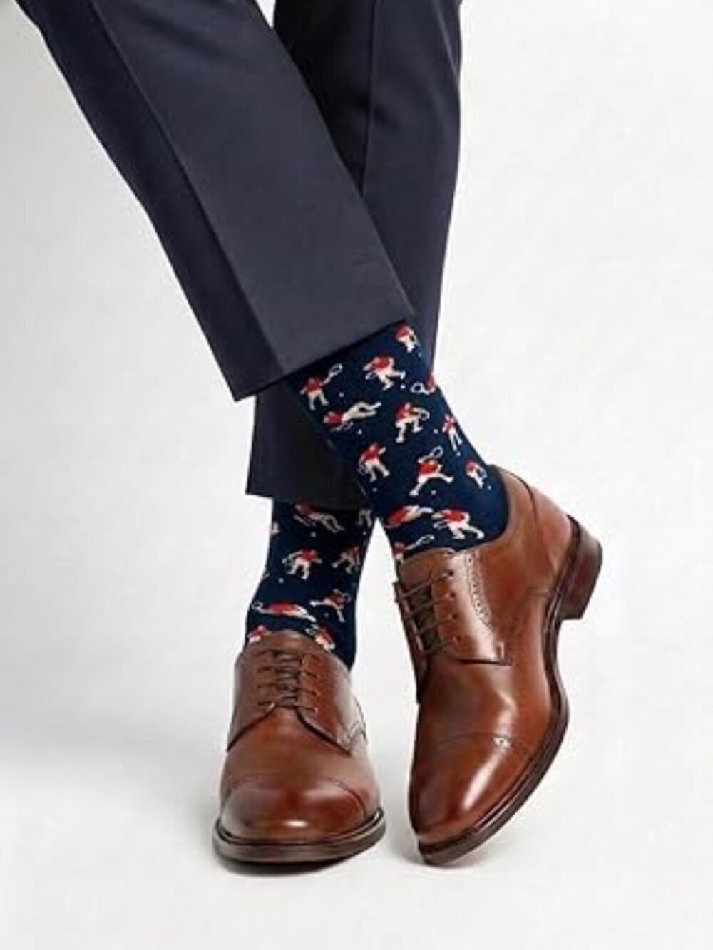 Feetopia Novelty Frustrated Tennis Socks Navy Blue M-8-13 NEW